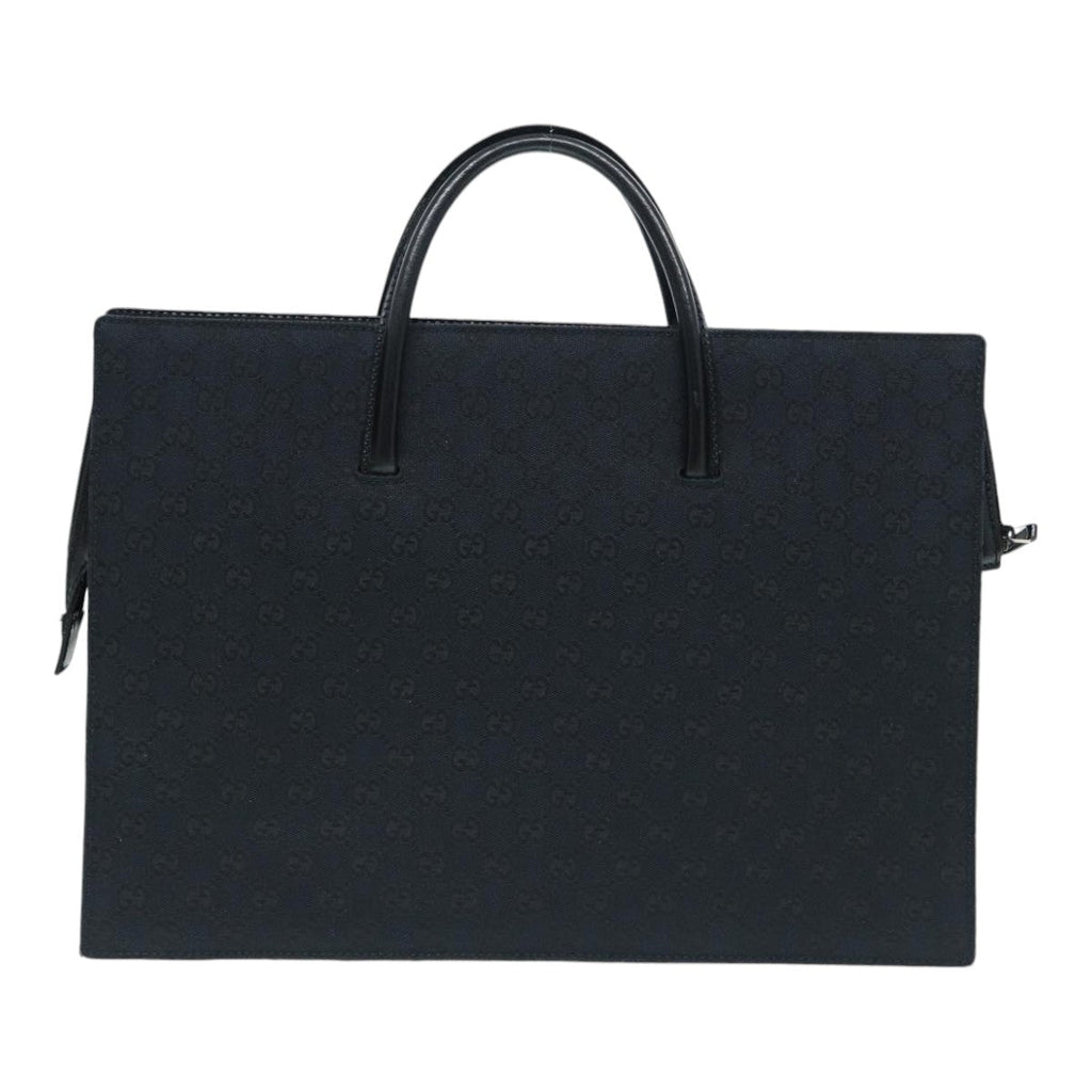 GUCCI GG Canvas Business Bag Black Silver 015 3708 ki4743