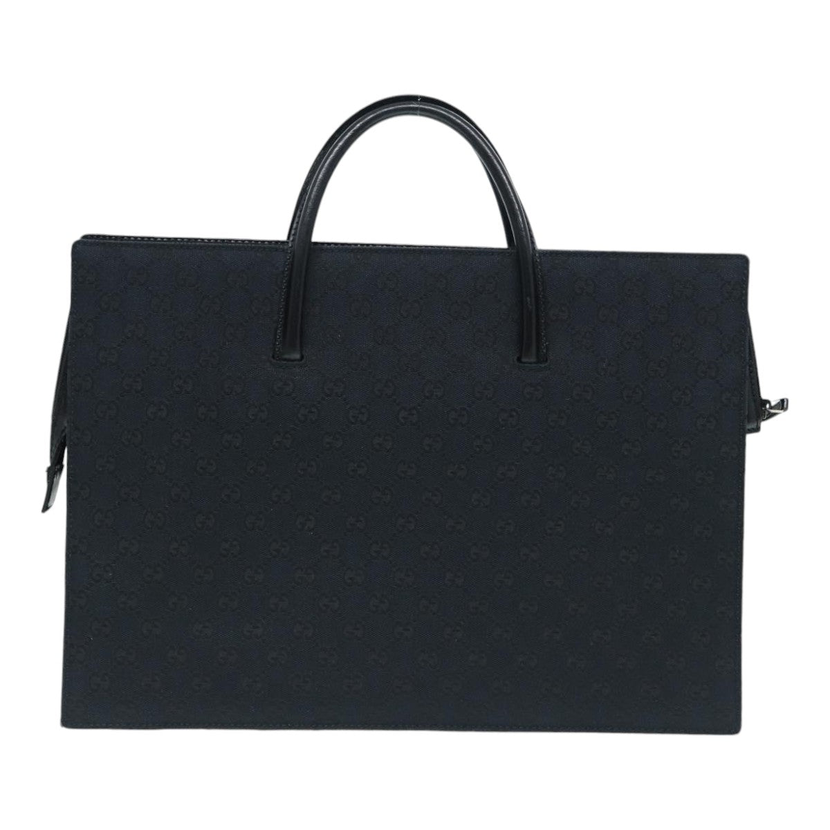 GUCCI GG Canvas Business Bag Black Silver 015 3708 ki4743