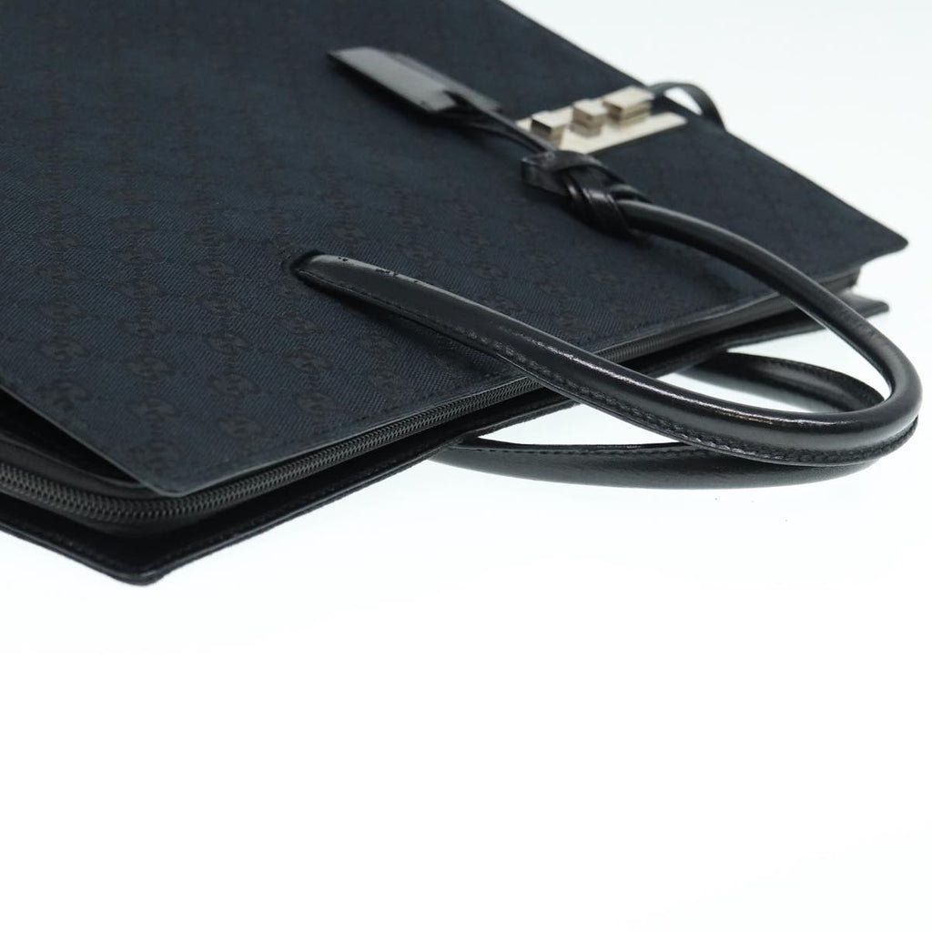 GUCCI GG Canvas Business Bag Black Silver 015 3708 ki4743
