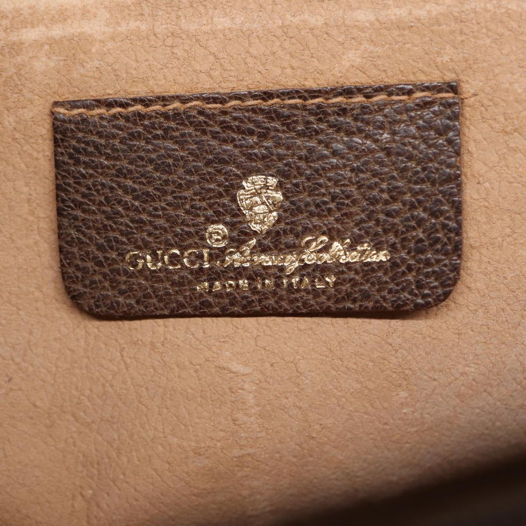 GUCCI GG Supreme Clutch Bag PVC Leather Beige Brown gold ki4750