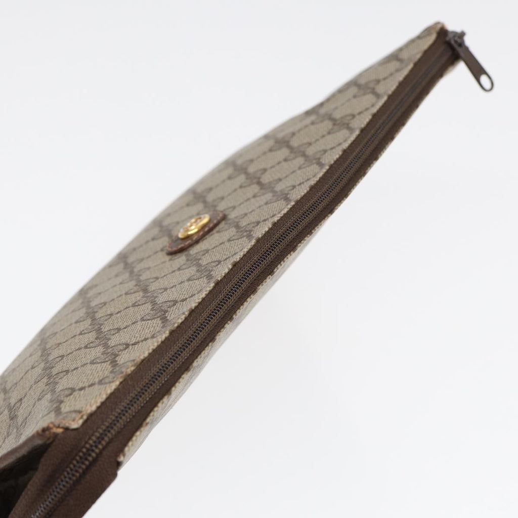 GUCCI GG Supreme Clutch Bag PVC Leather Beige Brown gold ki4750