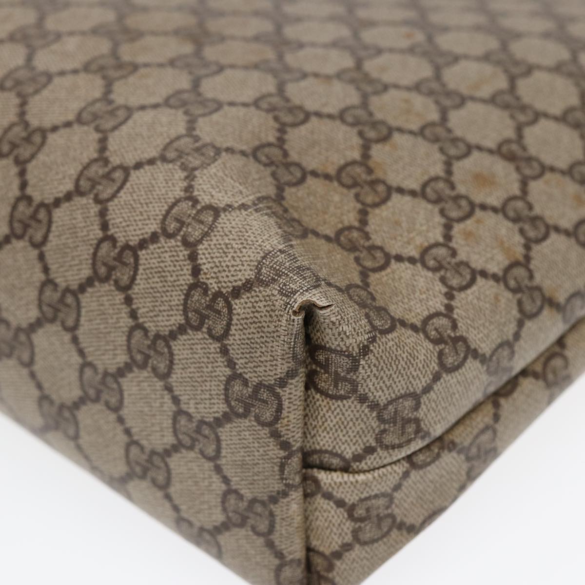 GUCCI GG Supreme Web Sherry Line Tote Bag PVC Beige Red 40 02 003 ki4755
