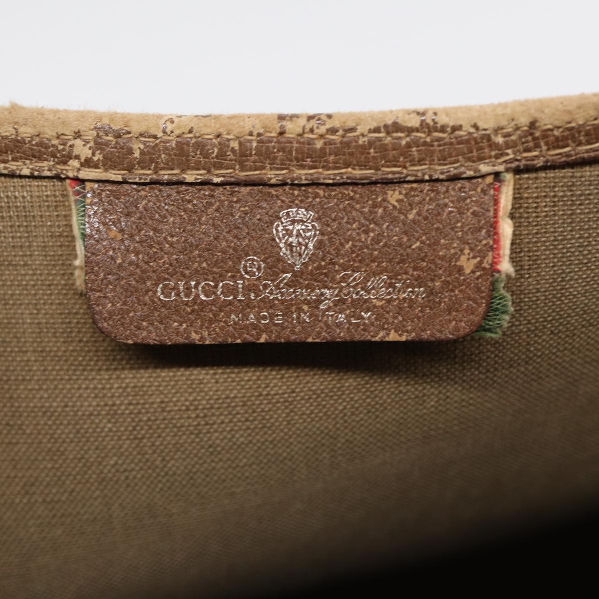 GUCCI GG Supreme Web Sherry Line Tote Bag PVC Beige Red 40 02 003 ki4755