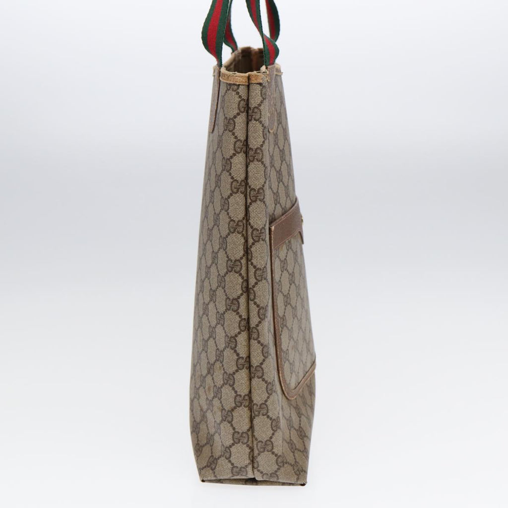 GUCCI GG Supreme Web Sherry Line Tote Bag PVC Beige Red 40 02 003 ki4755