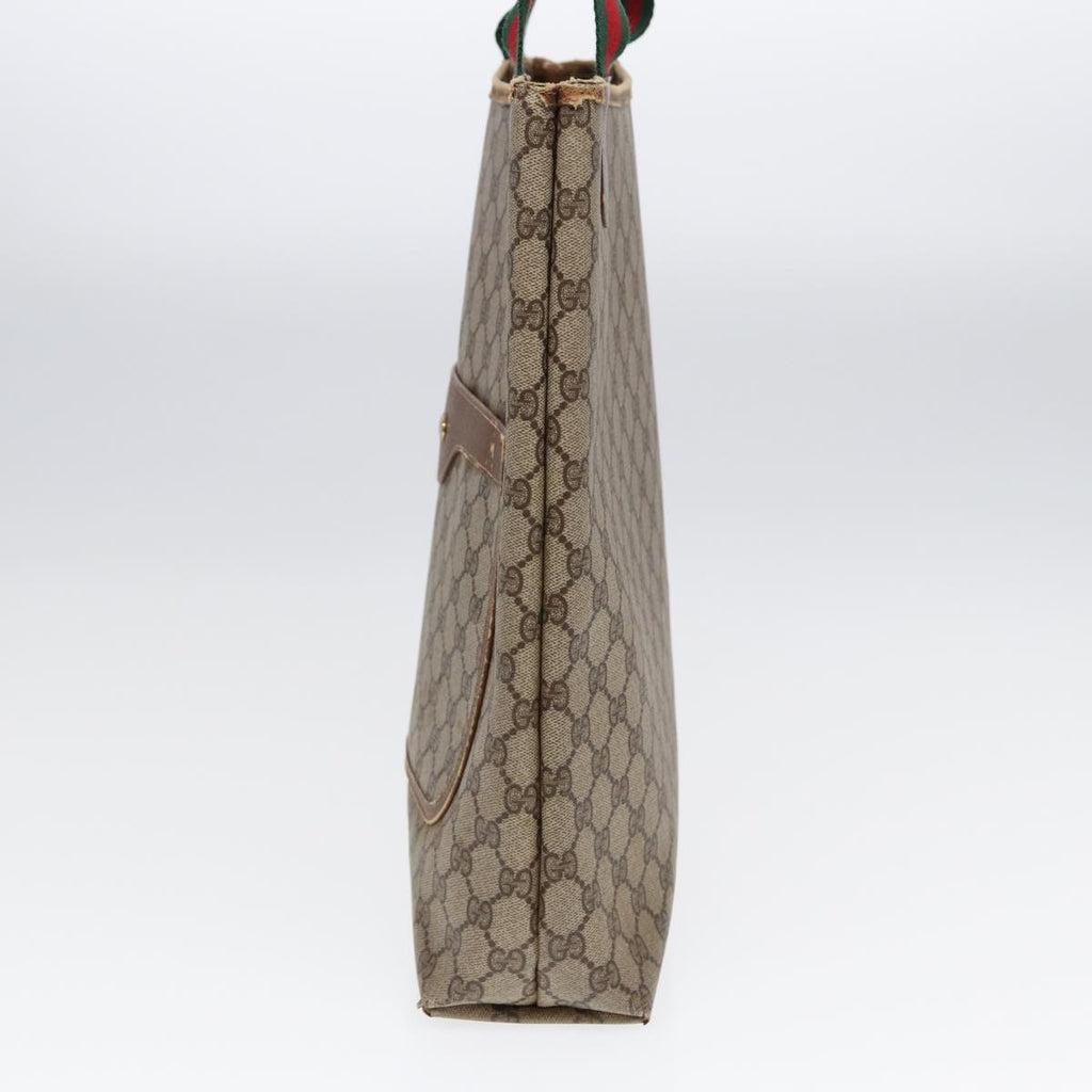 GUCCI GG Supreme Web Sherry Line Tote Bag PVC Beige Red 40 02 003 ki4755