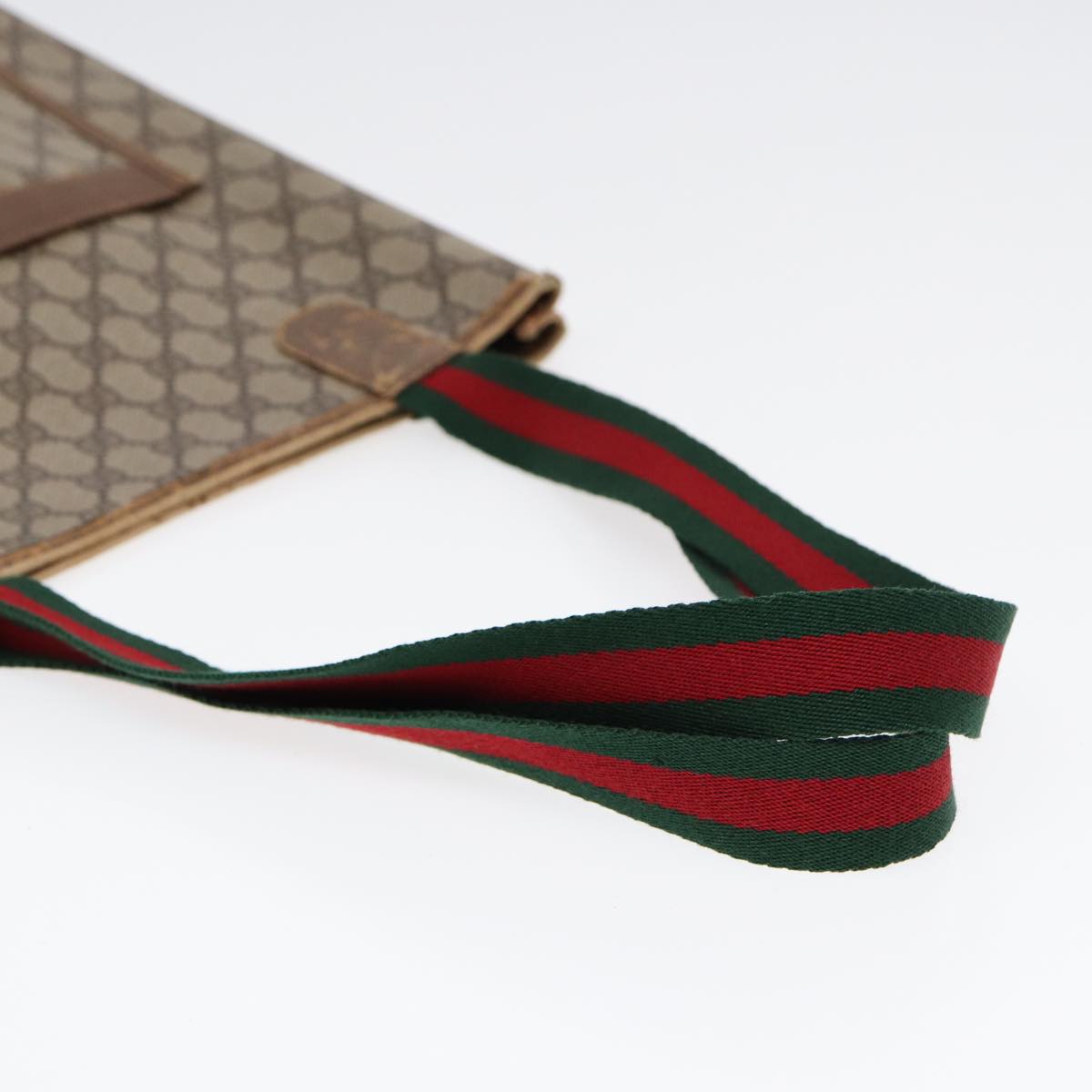 GUCCI GG Supreme Web Sherry Line Tote Bag PVC Beige Red 40 02 003 ki4755