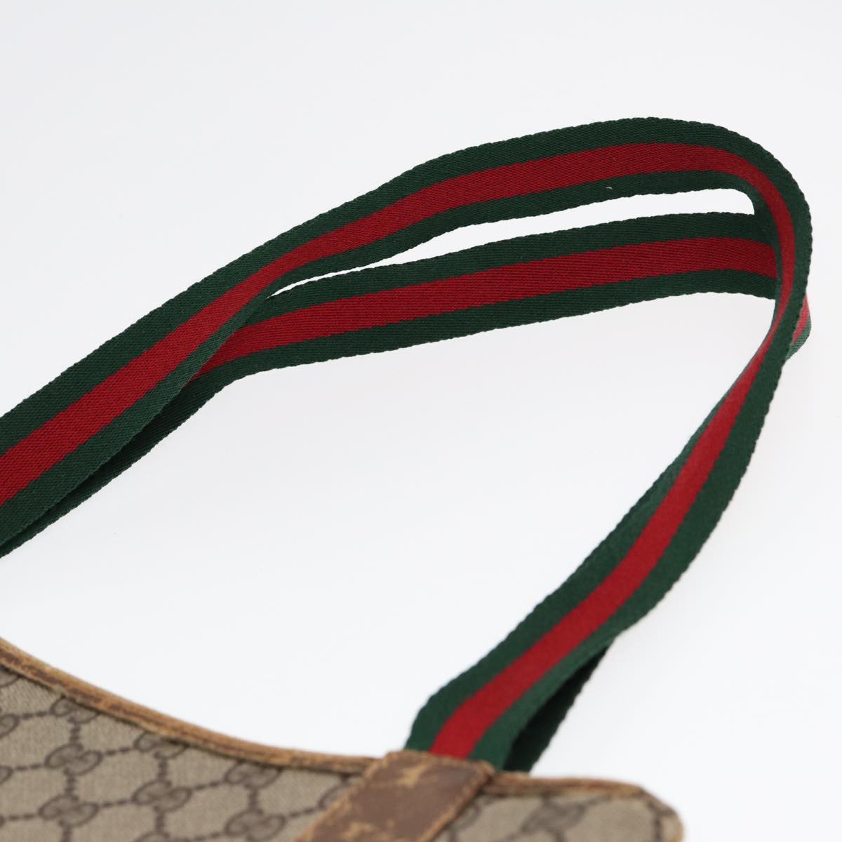 GUCCI GG Supreme Web Sherry Line Tote Bag PVC Beige Red 40 02 003 ki4755