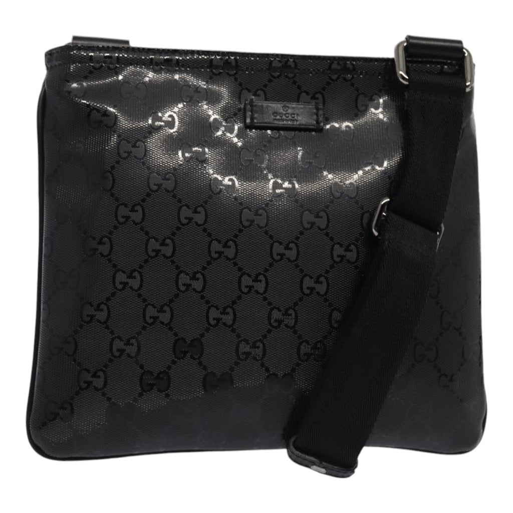 GUCCI GG implementation Shoulder Bag Silver Black 201538 ki4758A