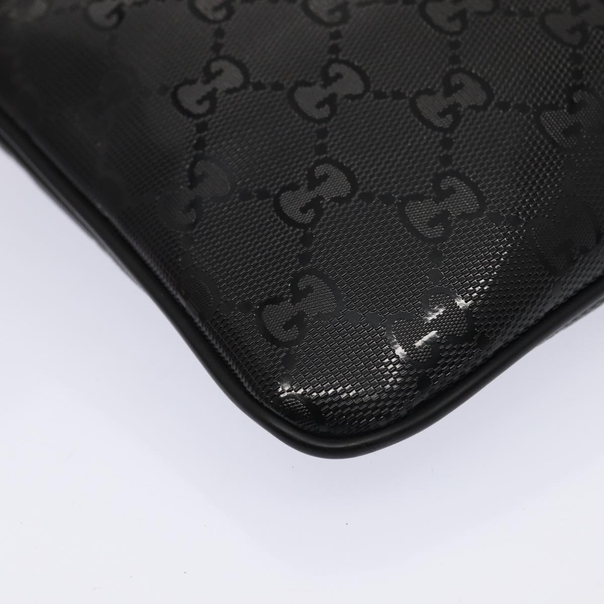 GUCCI GG implementation Shoulder Bag Silver Black 201538 ki4758A