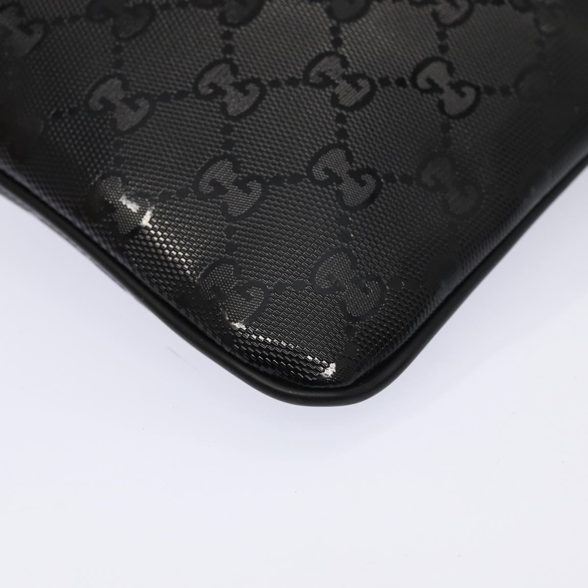 GUCCI GG implementation Shoulder Bag Silver Black 201538 ki4758A