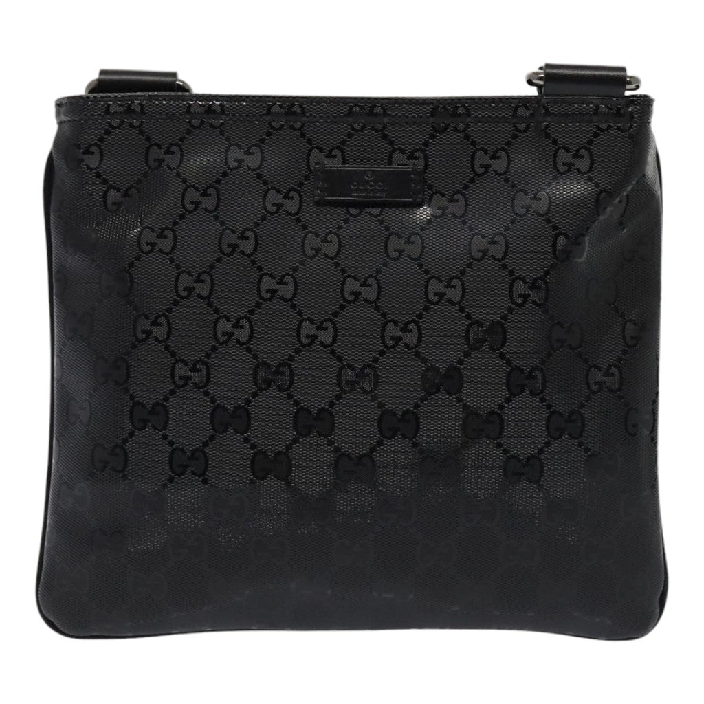 GUCCI GG implementation Shoulder Bag Silver Black 201538 ki4758A