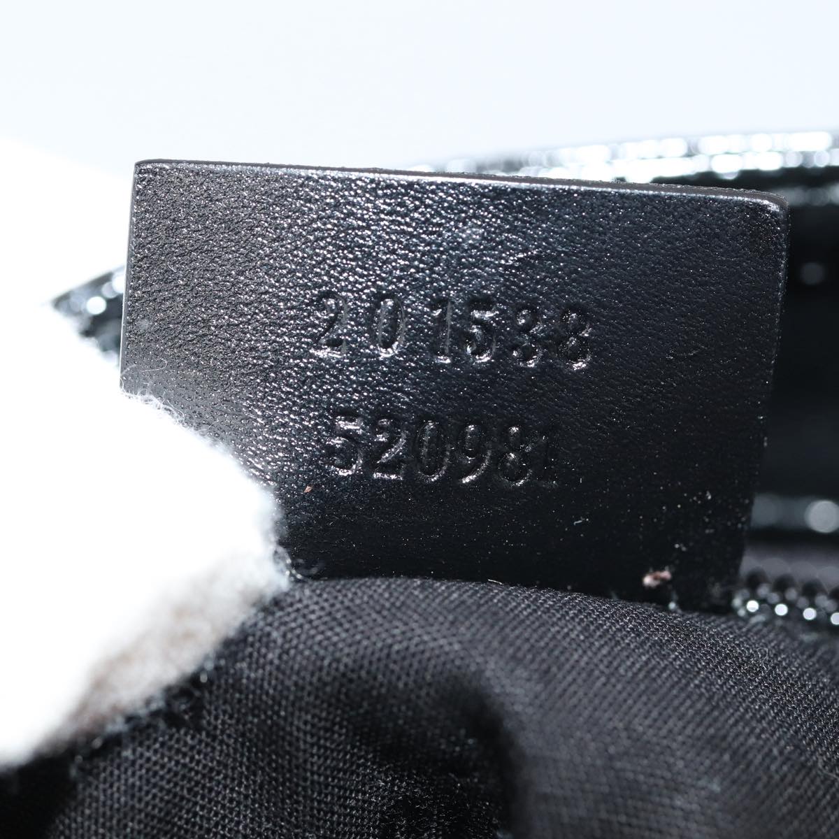 GUCCI GG implementation Shoulder Bag Silver Black 201538 ki4758A