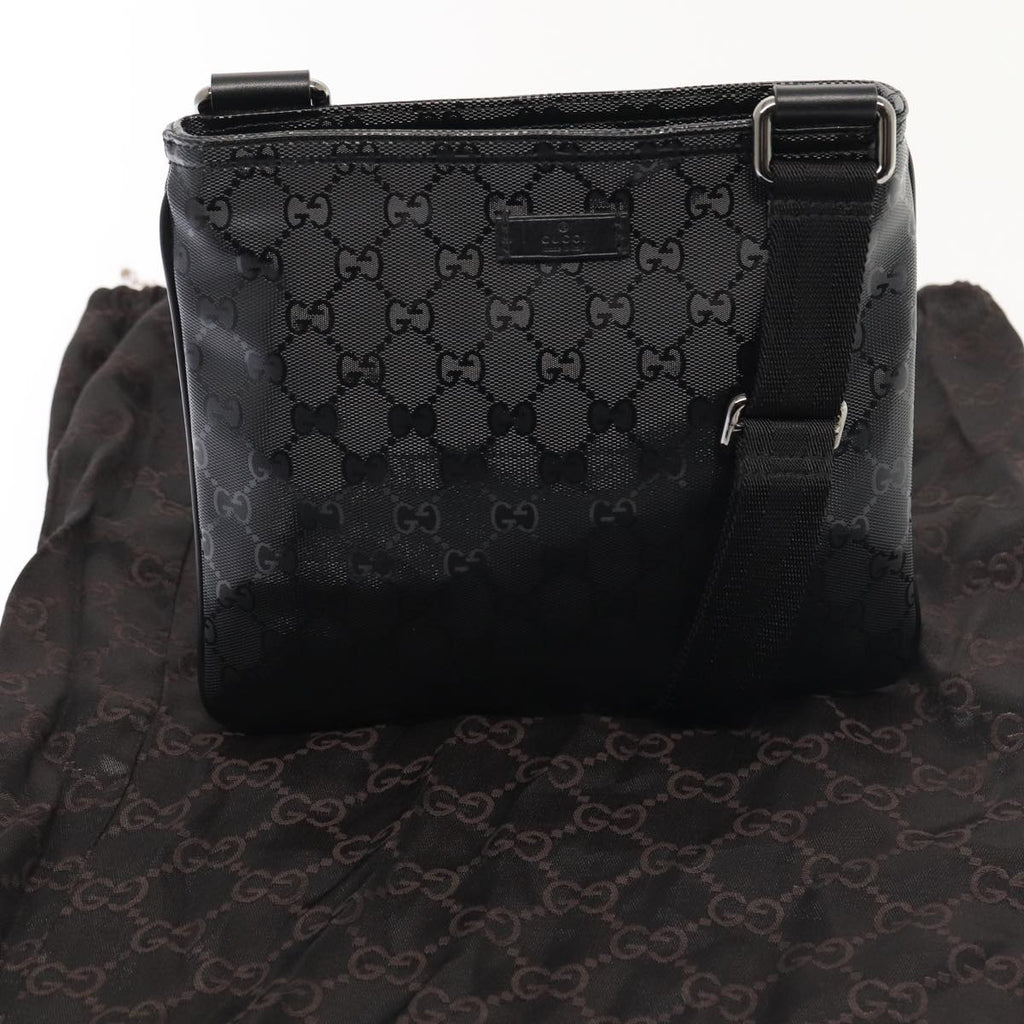 GUCCI GG implementation Shoulder Bag Silver Black 201538 ki4758A