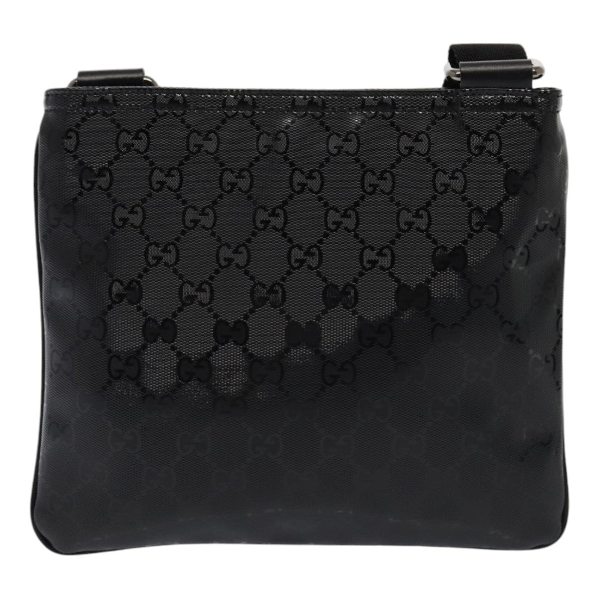 GUCCI GG implementation Shoulder Bag Silver Black 201538 ki4758A
