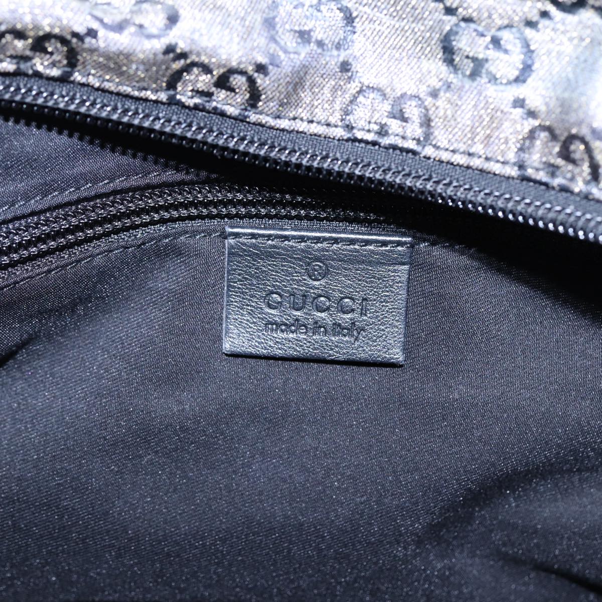 GUCCI GG Crystal Hand Bag Black Gold 131228 ki4780