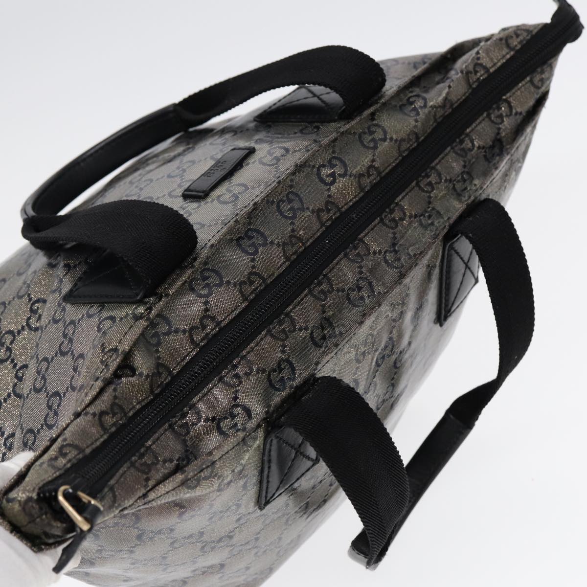 GUCCI GG Crystal Hand Bag Black Gold 131228 ki4780