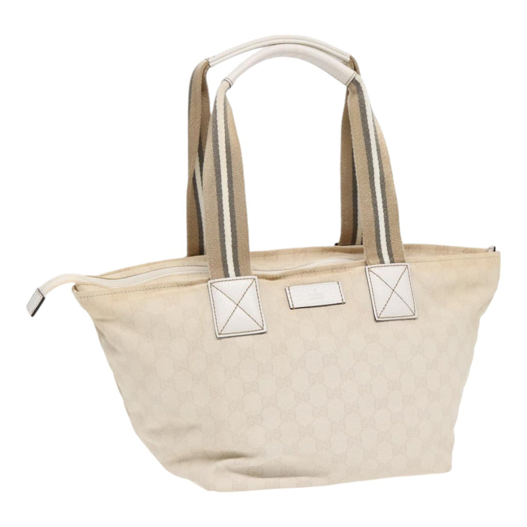 GUCCI GG Supreme Tote Bag White Beige gold 131230 ki4782