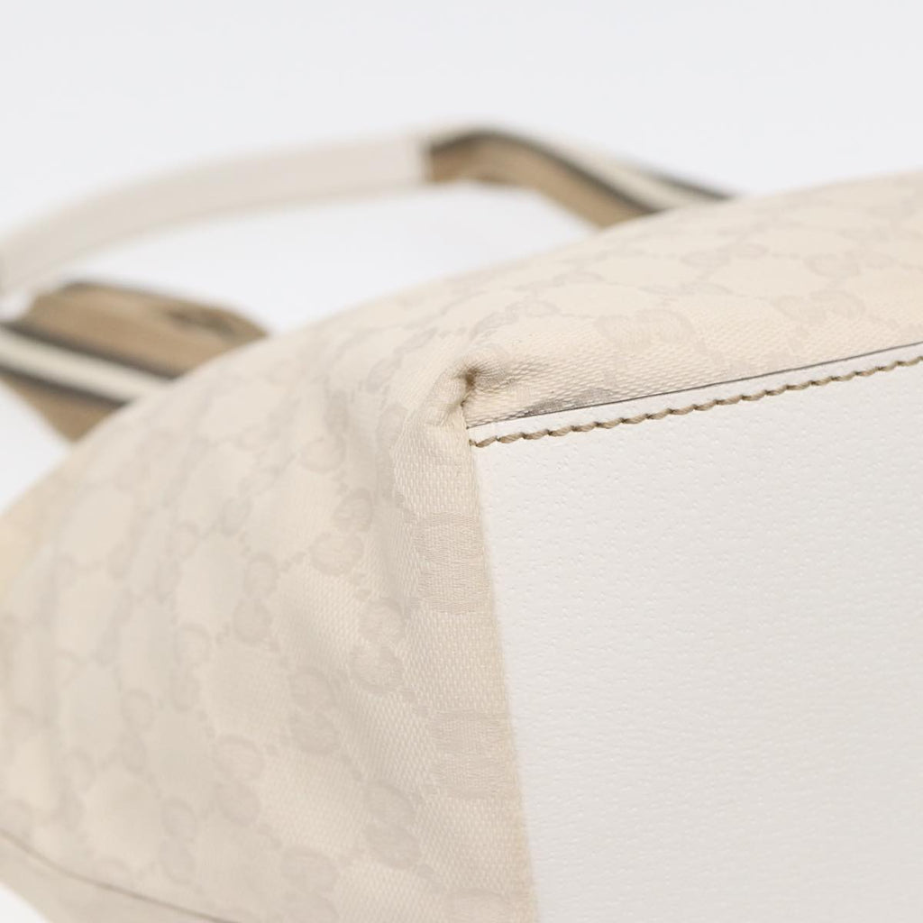 GUCCI GG Supreme Tote Bag White Beige gold 131230 ki4782