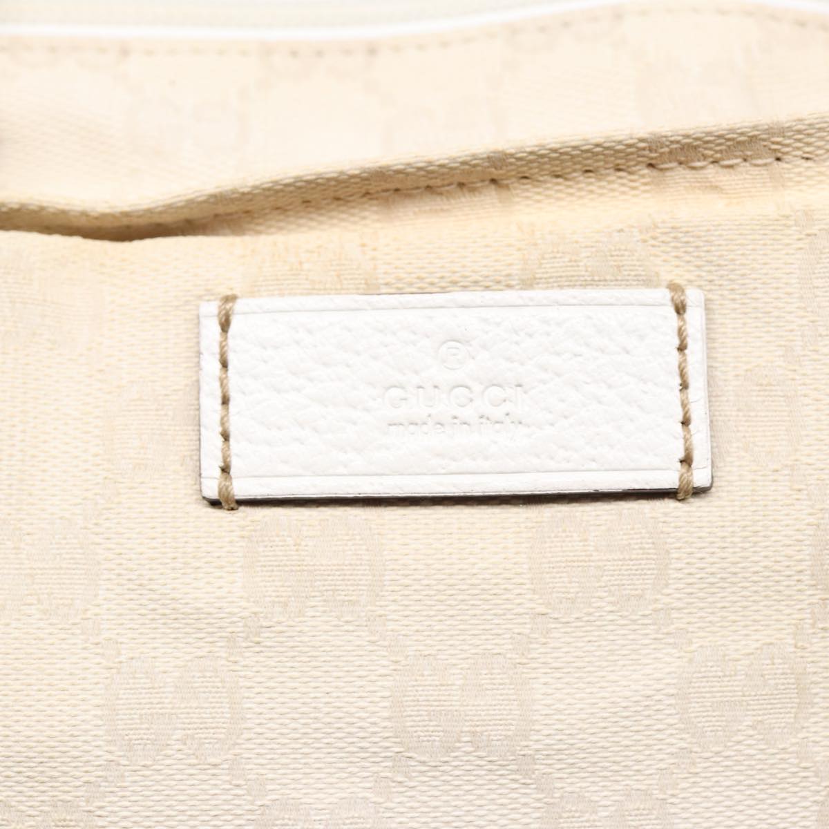 GUCCI GG Supreme Tote Bag White Beige gold 131230 ki4782