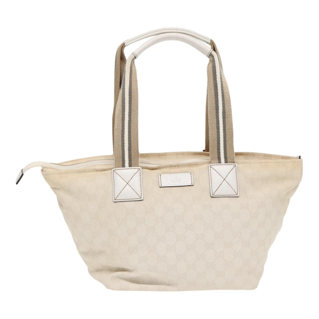 GUCCI GG Supreme Tote Bag White Beige gold 131230 ki4782