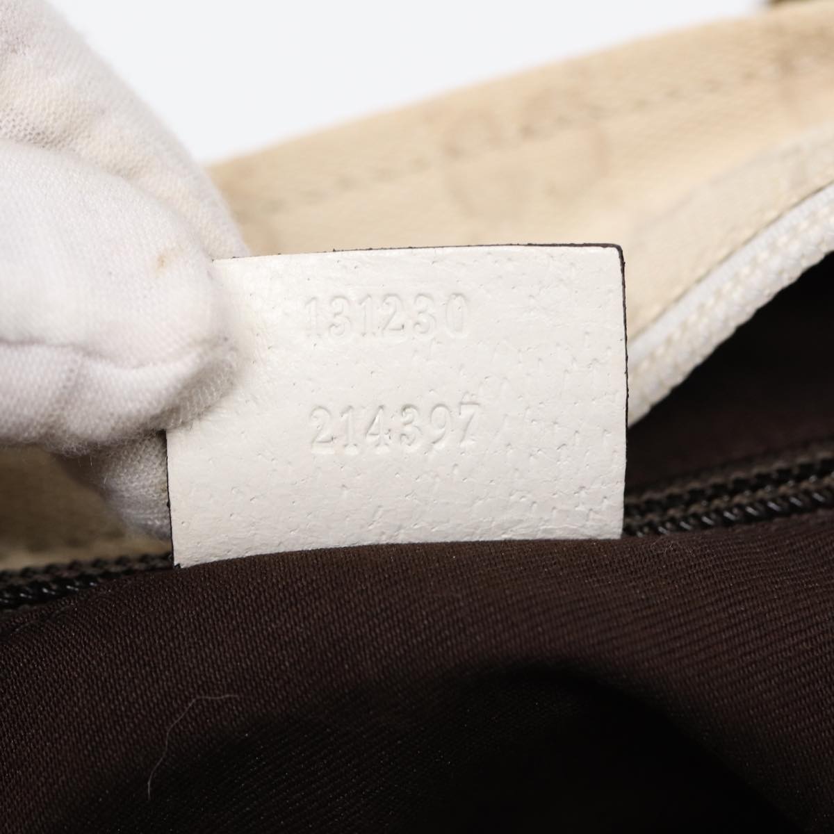 GUCCI GG Supreme Tote Bag White Beige gold 131230 ki4782