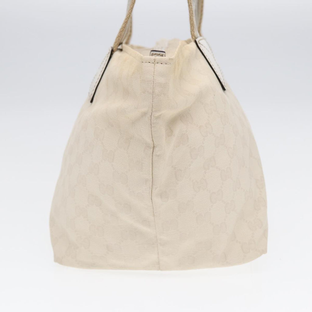 GUCCI GG Supreme Tote Bag White Beige gold 131230 ki4782