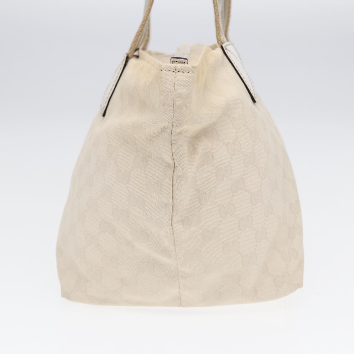 GUCCI GG Supreme Tote Bag White Beige gold 131230 ki4782