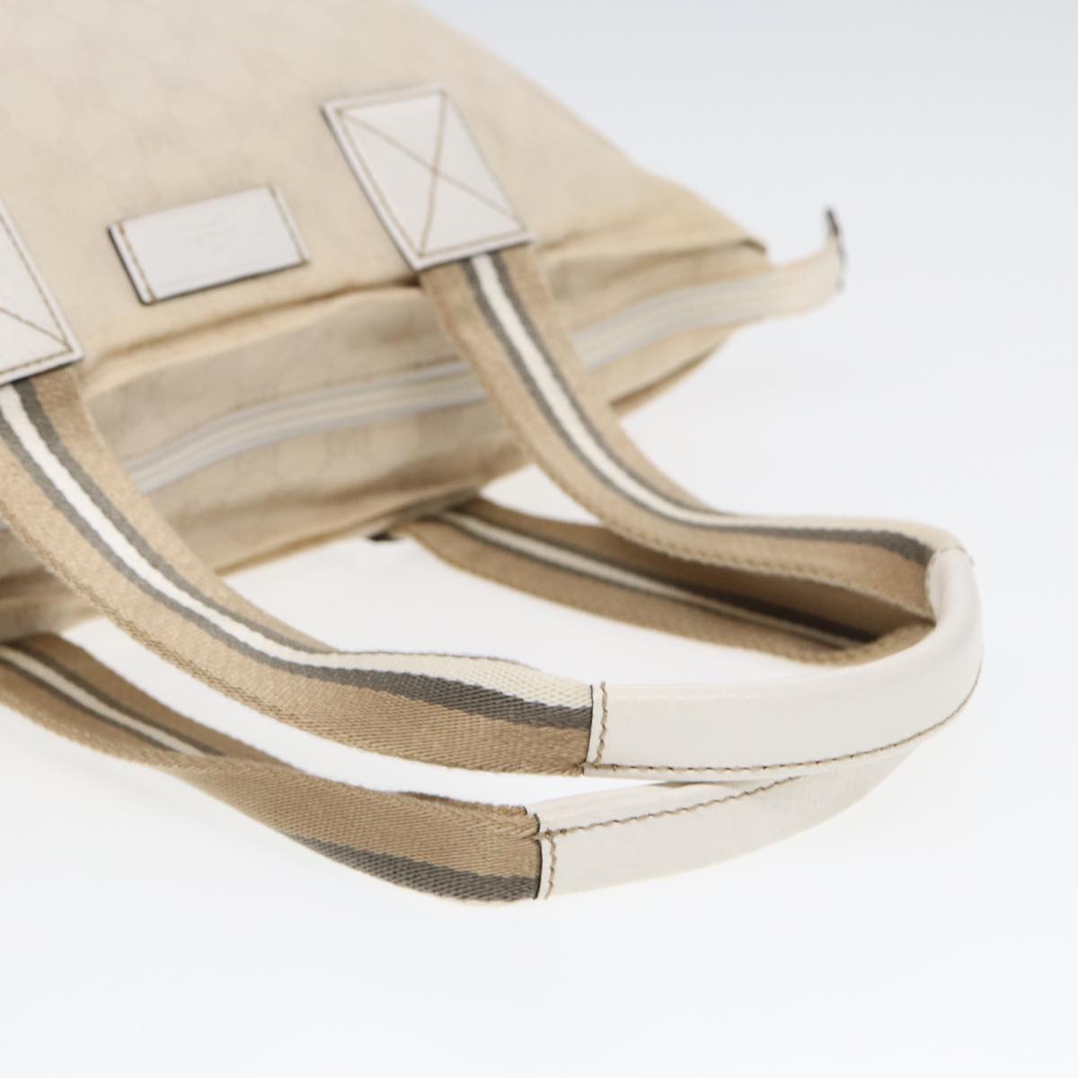 GUCCI GG Supreme Tote Bag White Beige gold 131230 ki4782