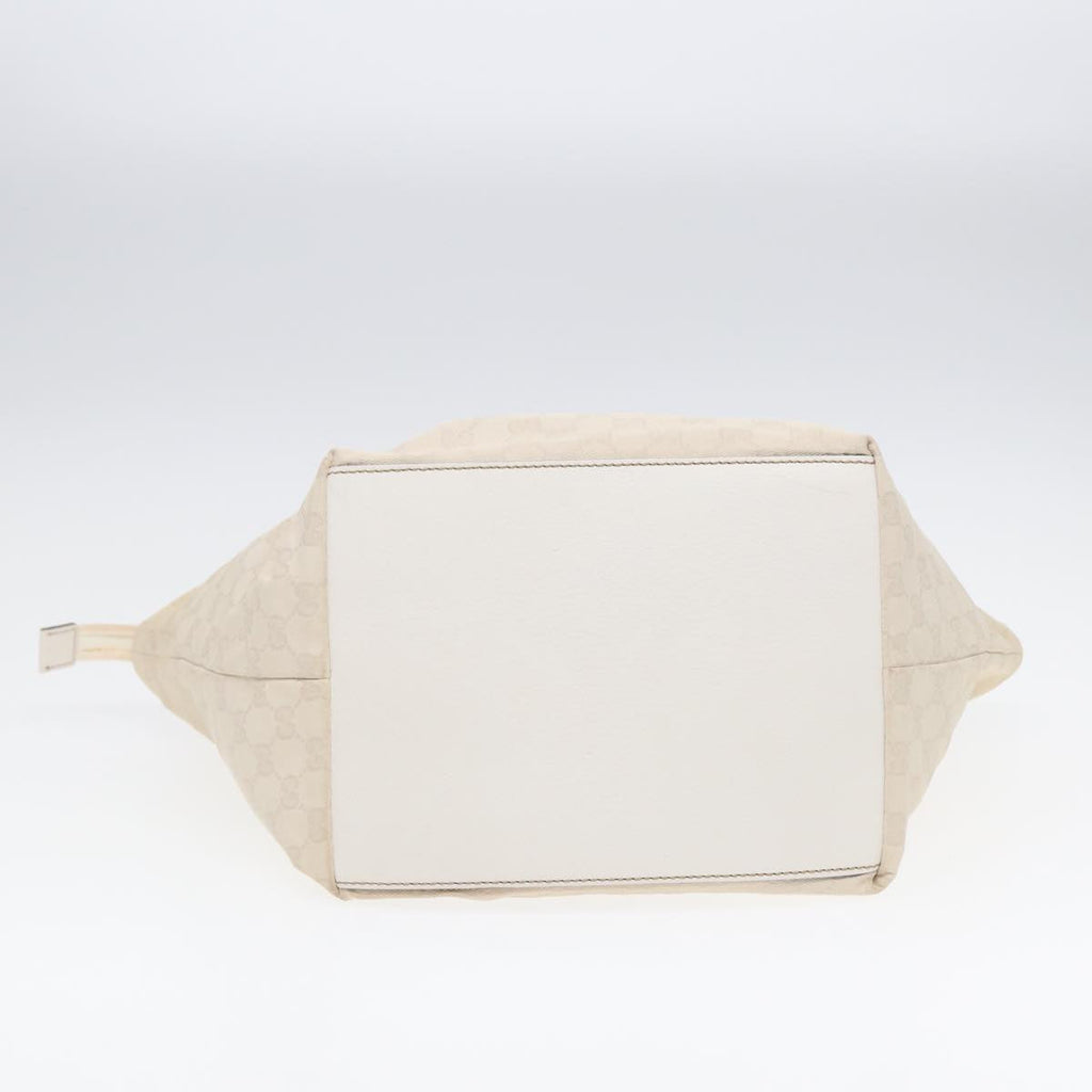 GUCCI GG Supreme Tote Bag White Beige gold 131230 ki4782