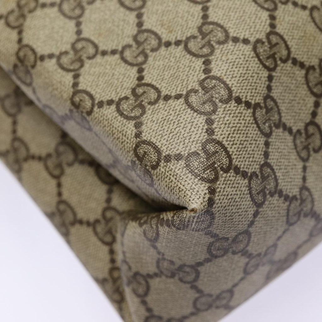 GUCCI GG Supreme Web Sherry Line Tote Bag PVC Beige Gold 39 02 091 ki4828