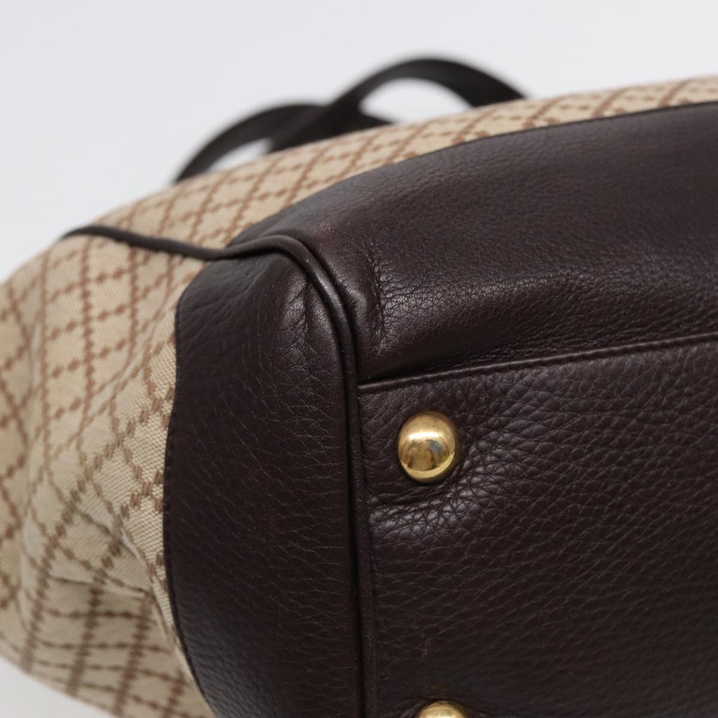 GUCCI Diamante Hand Bag Canvas Beige Gold 251826 ki4830