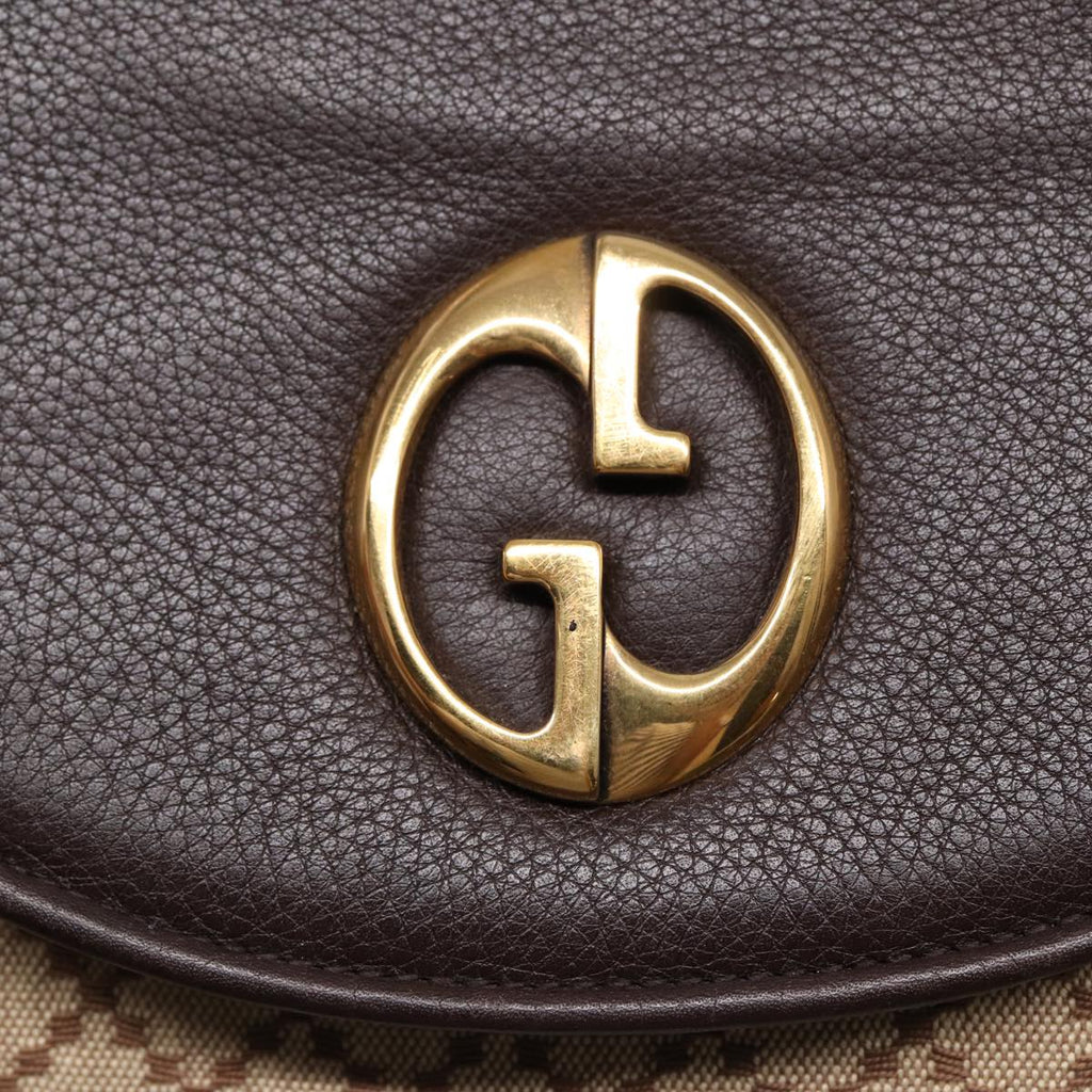GUCCI Diamante Hand Bag Canvas Beige Gold 251826 ki4830