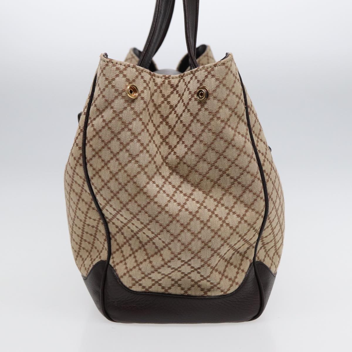 GUCCI Diamante Hand Bag Canvas Beige Gold 251826 ki4830