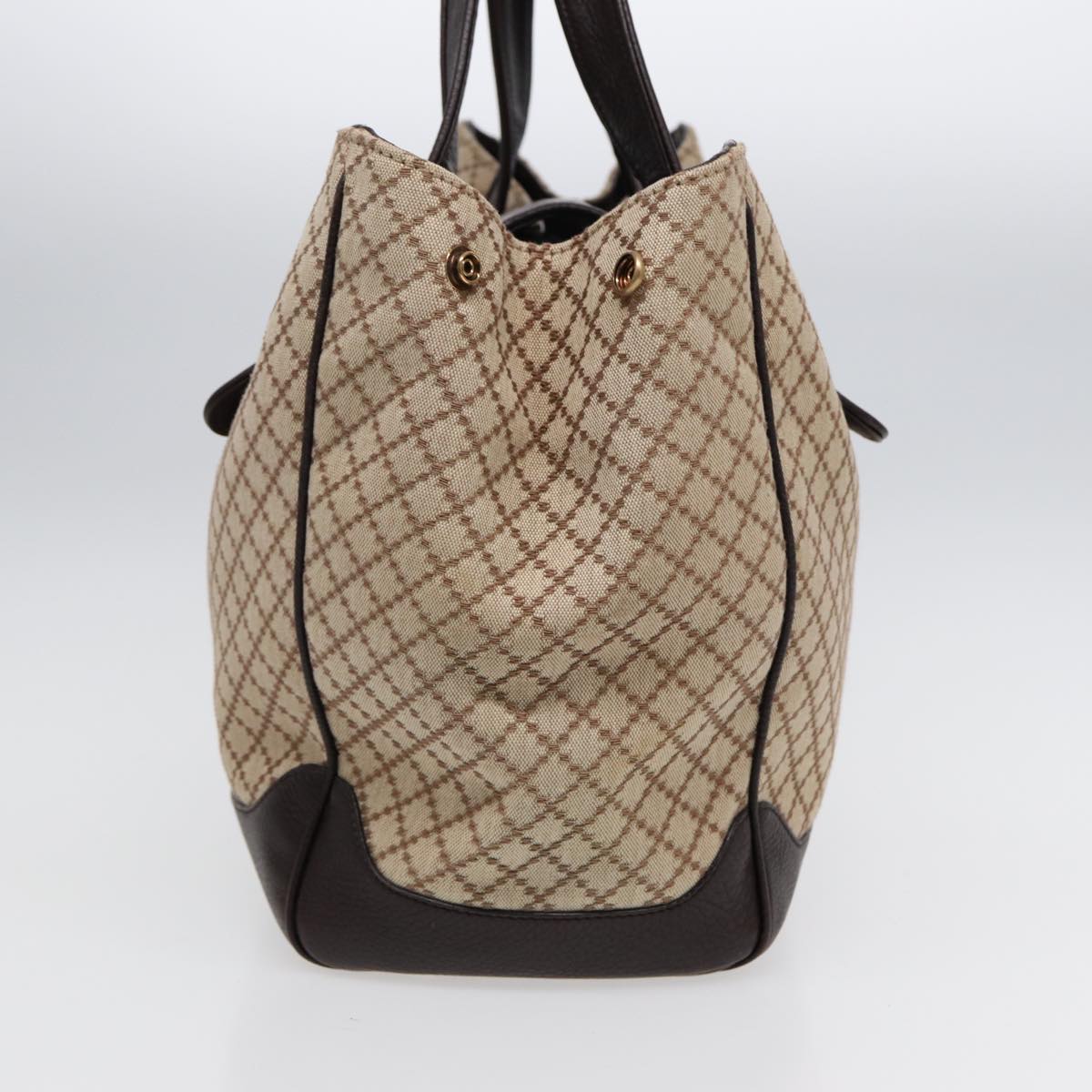 GUCCI Diamante Hand Bag Canvas Beige Gold 251826 ki4830