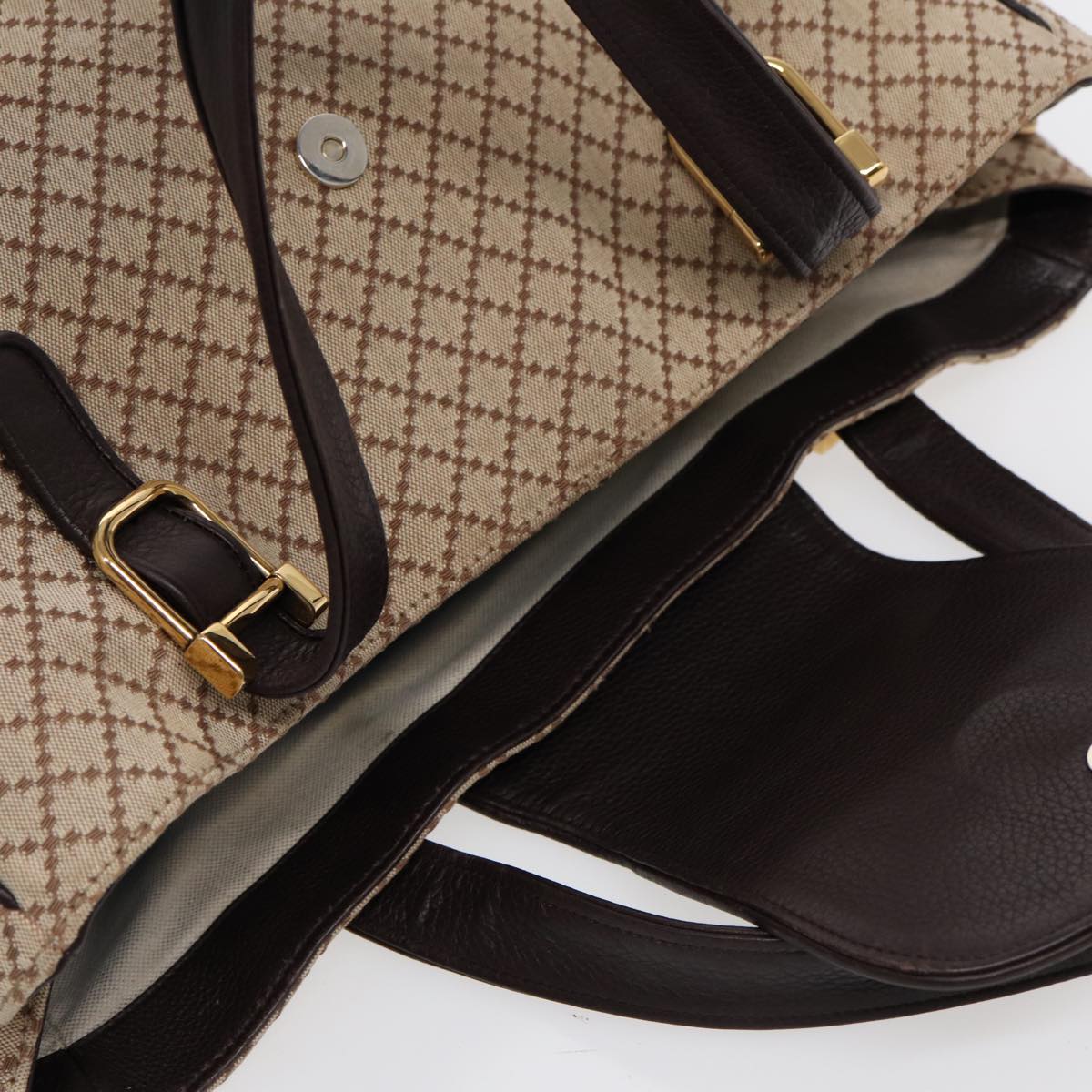 GUCCI Diamante Hand Bag Canvas Beige Gold 251826 ki4830