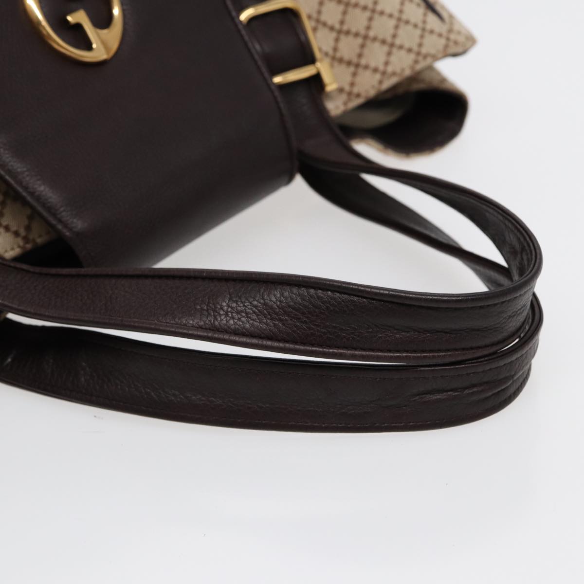 GUCCI Diamante Hand Bag Canvas Beige Gold 251826 ki4830