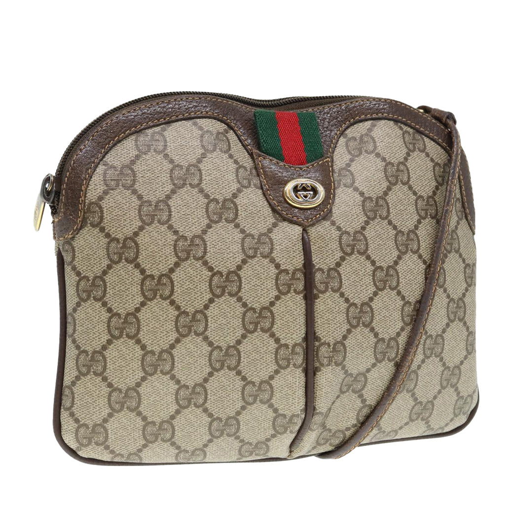GUCCI GG Supreme Web Sherry Line Shoulder Bag Beige Gold 904 02 047 ki4835