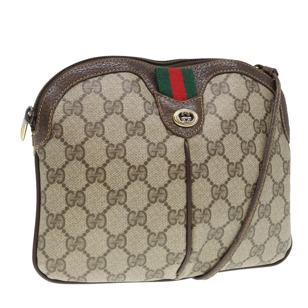 GUCCI GG Supreme Web Sherry Line Shoulder Bag Beige Gold 904 02 047 ki4835