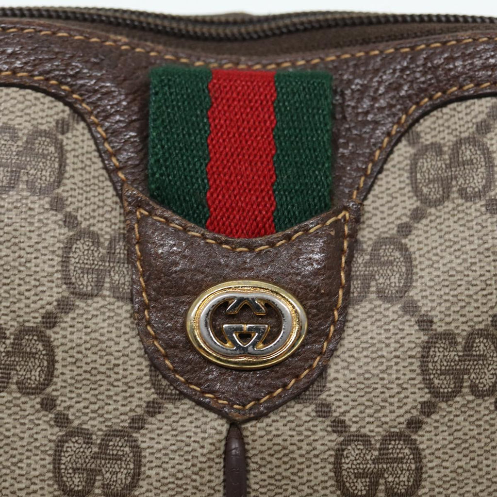 GUCCI GG Supreme Web Sherry Line Shoulder Bag Beige Gold 904 02 047 ki4835