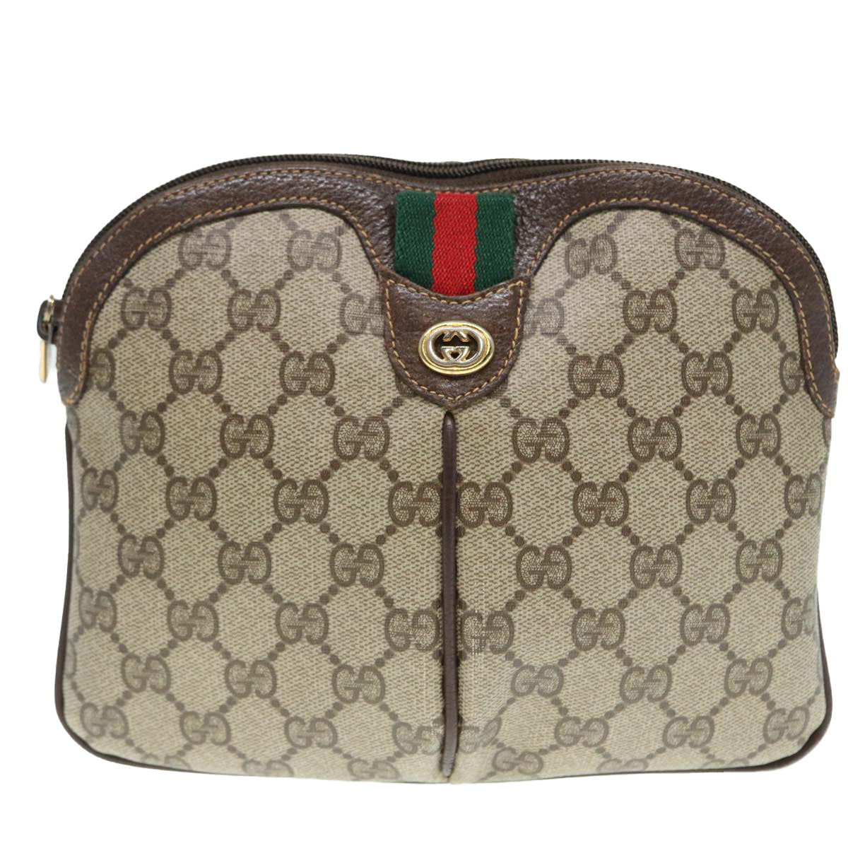 GUCCI GG Supreme Web Sherry Line Shoulder Bag Beige Gold 904 02 047 ki4835
