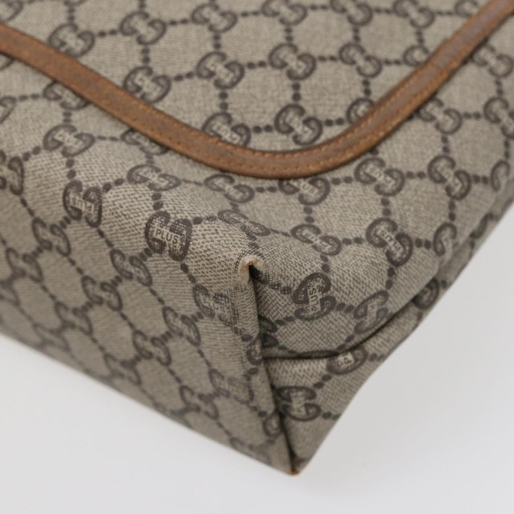GUCCI GG Plus Supreme Web Sherry Line Tote Bag PVC Beige Gold Red ki4840