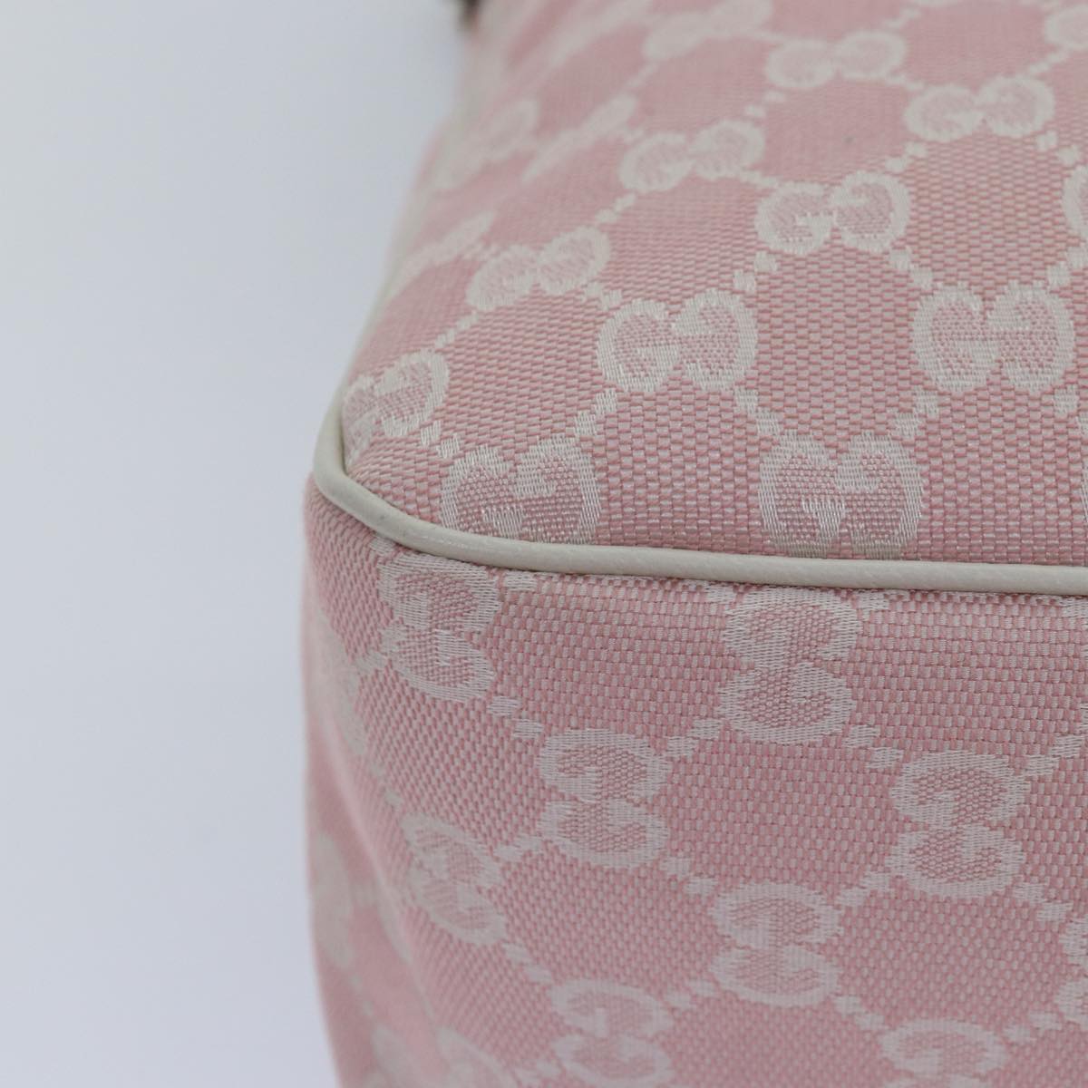 GUCCI GG Canvas Shoulder Bag Pink White Silver 153025 ki4845