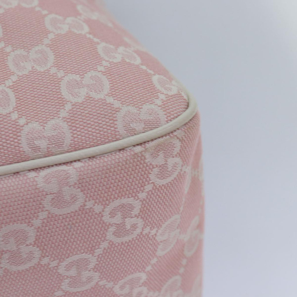 GUCCI GG Canvas Shoulder Bag Pink White Silver 153025 ki4845