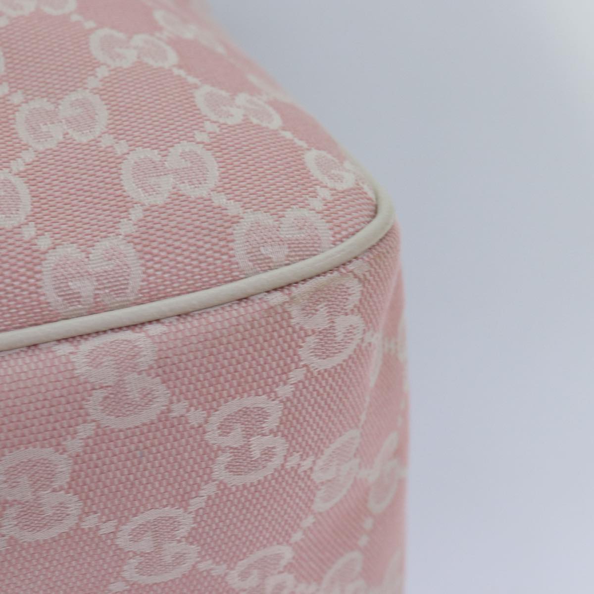 GUCCI GG Canvas Shoulder Bag Pink White Silver 153025 ki4845