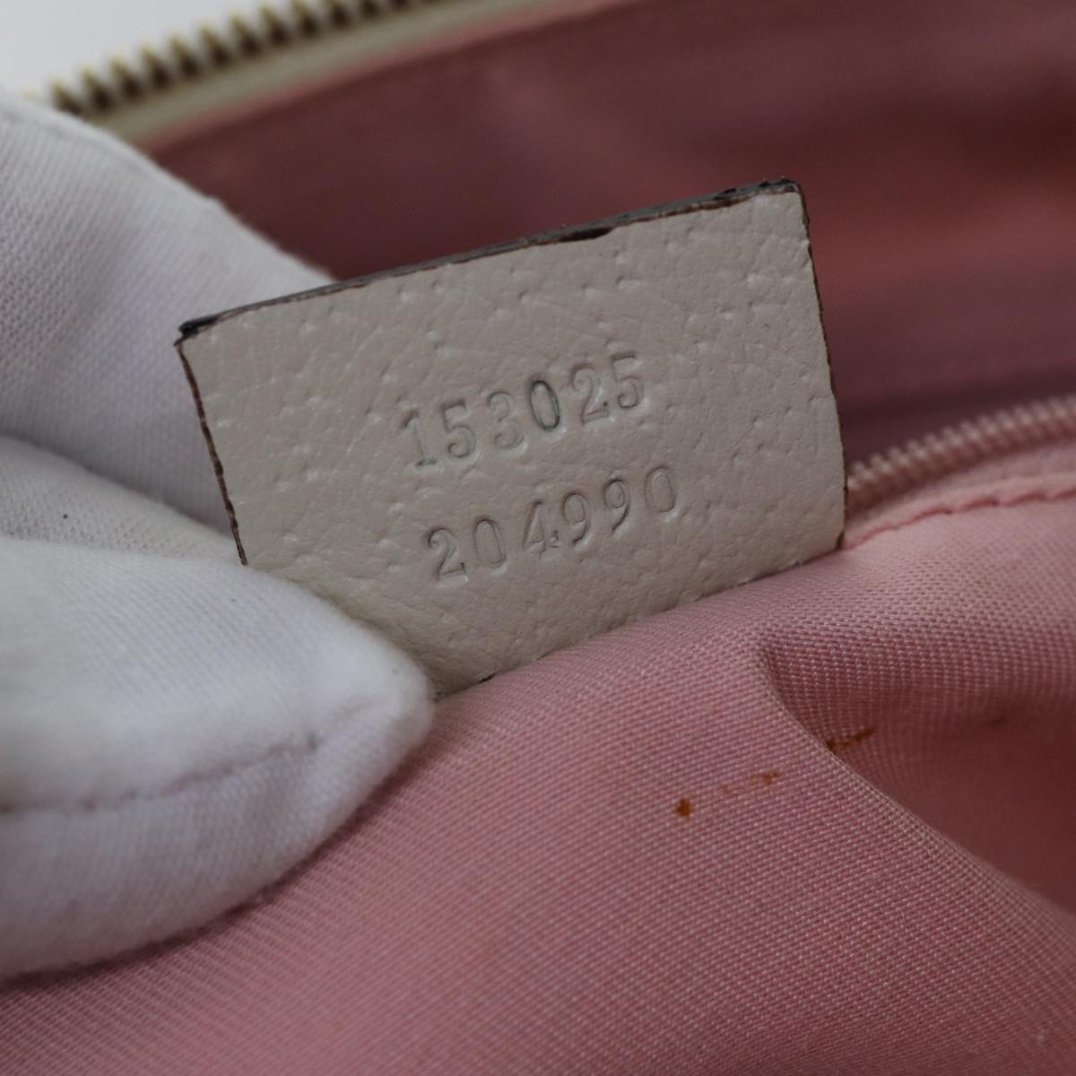 GUCCI GG Canvas Shoulder Bag Pink White Silver 153025 ki4845