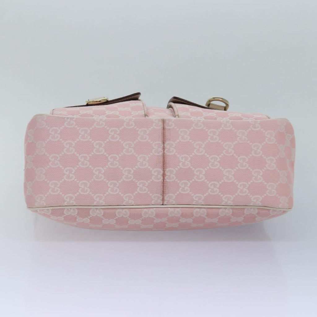 GUCCI GG Canvas Shoulder Bag Pink White Silver 153025 ki4845