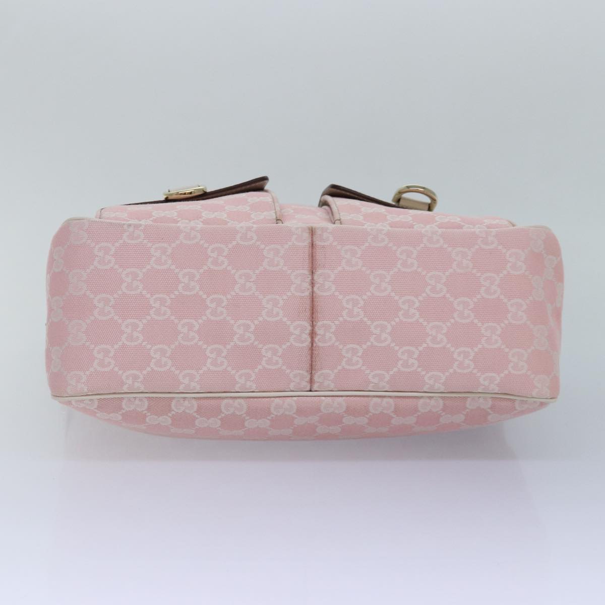 GUCCI GG Canvas Shoulder Bag Pink White Silver 153025 ki4845