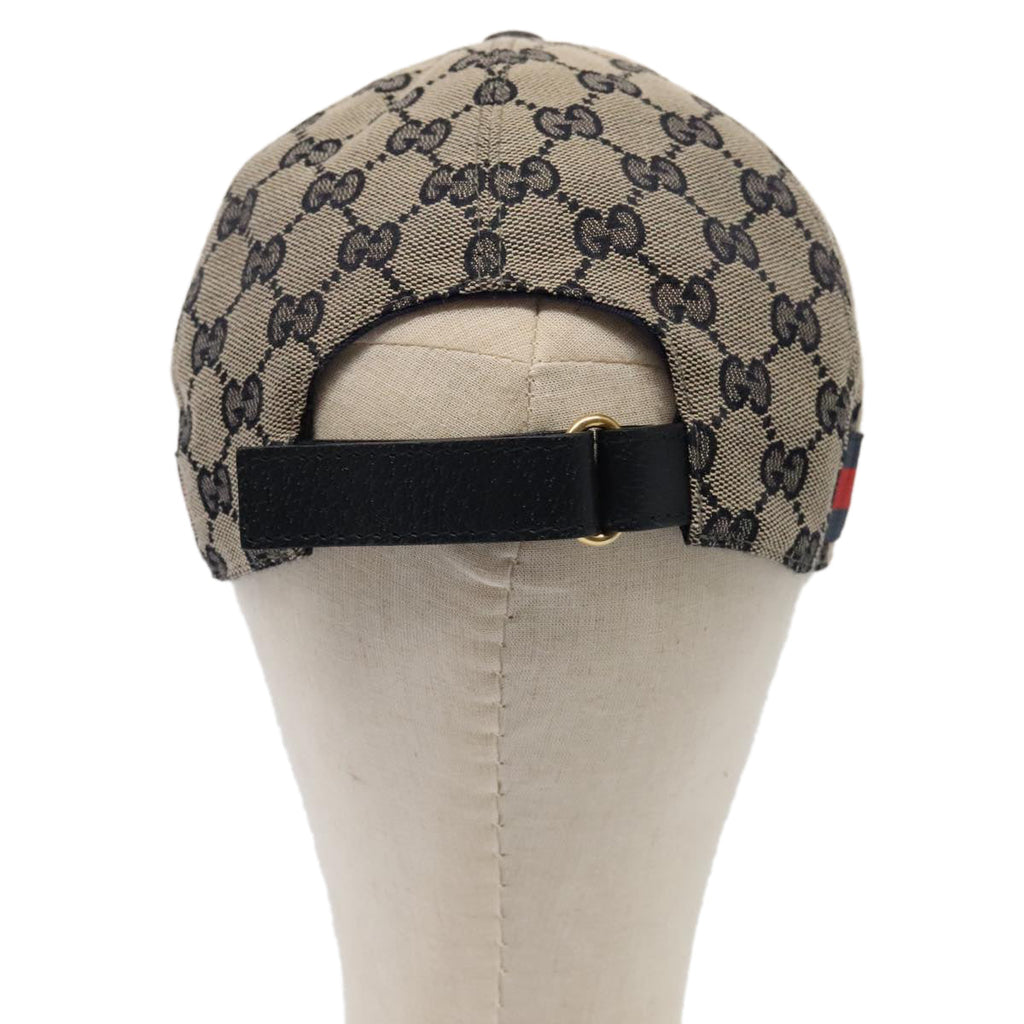 GUCCI GG Canvas Sherry Line Baseball Cap XL Red Navy 696845 ki4846