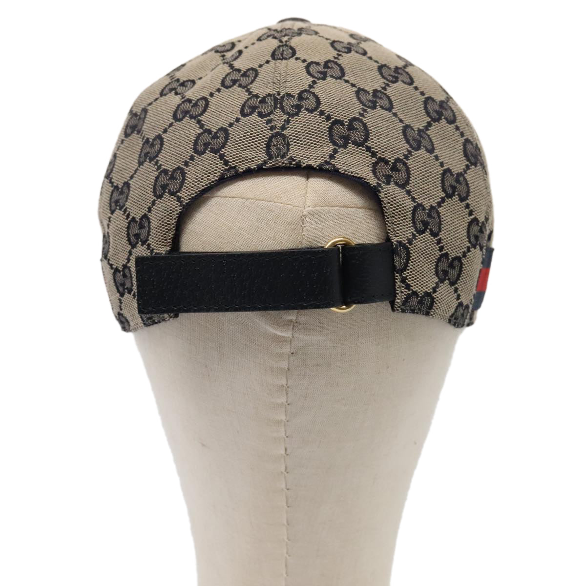 GUCCI GG Canvas Sherry Line Baseball Cap XL Red Navy 696845 ki4846
