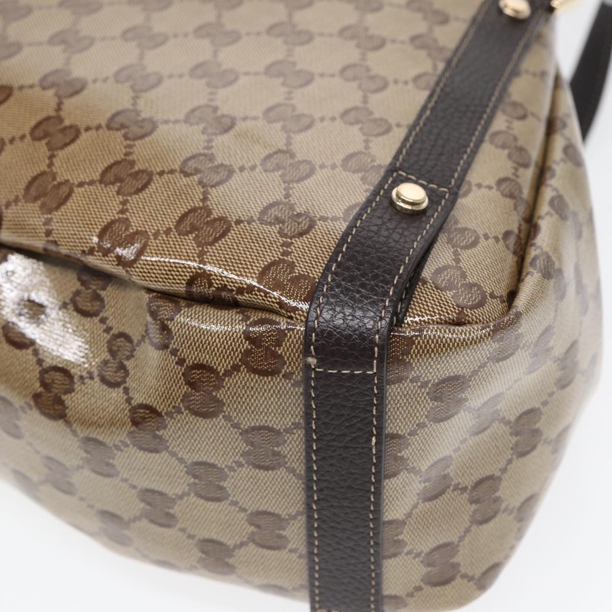 GUCCI GG Crystal Tote Bag Gold Beige 293578 ki4856A